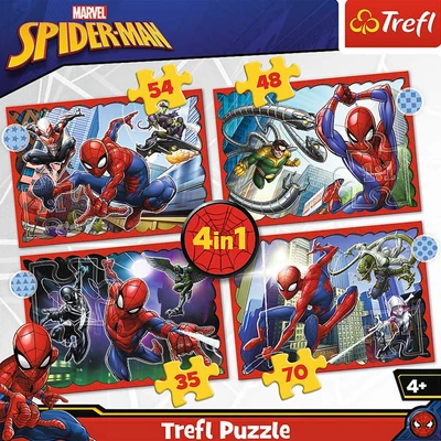Gambar Trefl Puzzle 4 In 1 The Heroic Spiderman 34384