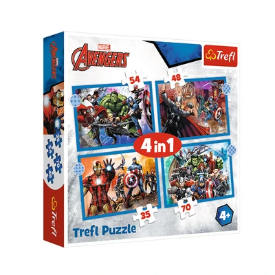 Gambar Trefl Puzzle 4 In 1 Brave Avengers 34386