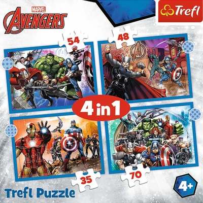 Gambar Trefl Puzzle 4 In 1 Brave Avengers 34386