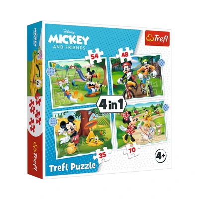 Gambar Trefl Puzzle 4 In 1 Mickey Mouse Nice Day