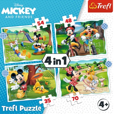 Gambar Trefl Puzzle 4 In 1 Mickey Mouse Nice Day