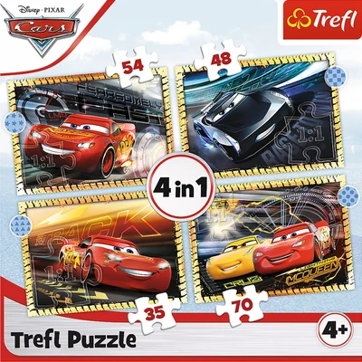 Gambar Trefl Puzzle 4 In 1 Cars 34608