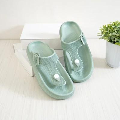 Gambar Ataru Ukuran 38 Sandal Jepit Wanita Thick Flip Flop - Hijau Dusty