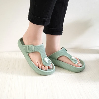 Gambar Ataru Ukuran 38 Sandal Jepit Wanita Thick Flip Flop - Hijau Dusty