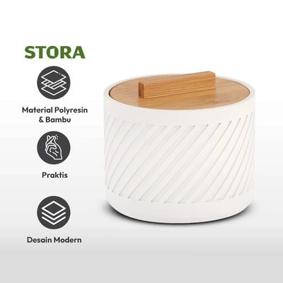 Gambar Stora Lucien Stoples Kapas Polyresin - Putih