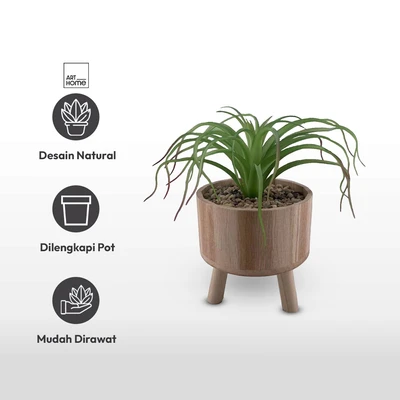 Gambar Arthome Tanaman Artifisial Big Airplant Dengan Pot Tripot 15.4x15.4x30 cm - Hijau