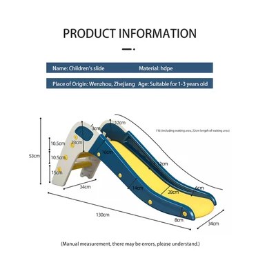 Gambar Soleil 130x34x53 Cm Perosotan Anak - Biru Navy/kuning