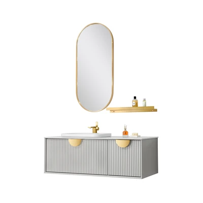 Gambar Home Galleria Octavia Set Kabinet Kamar Mandi Dengan Cermin - Abu-Abu
