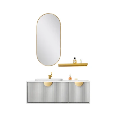 Gambar Home Galleria Octavia Set Kabinet Kamar Mandi Dengan Cermin - Abu-Abu
