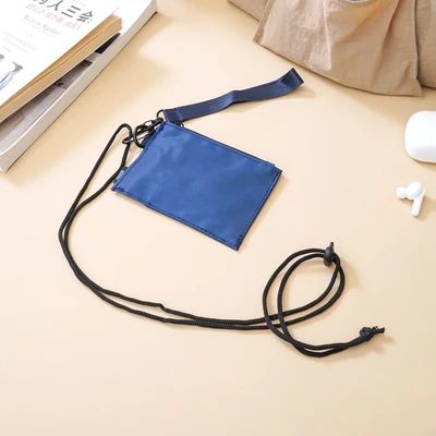 Gambar Ataru Dompet Kartu Slim Dengan Strap - Biru Navy