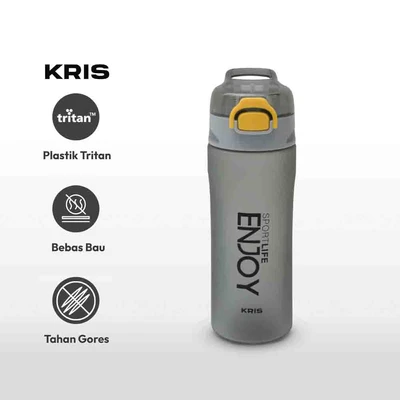 Gambar Kris 650 Ml Botol Minum Tritan Matte Enjoy - Abu-abu