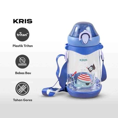 Gambar Kris 500 Ml Botol Minum Anak Tritan Octopus - Biru