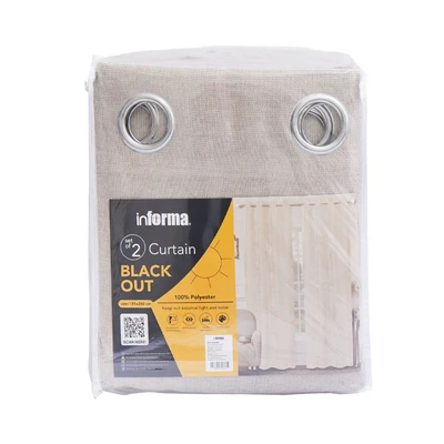 Gambar Informa Gorden Blackout Jacquard Nets 135x250 cm Set 2 pcs - Beige