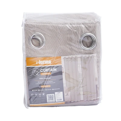 Gambar Informa Gorden Jacquard Wrinkle 140x250 cm Set 2 pcs - Taupe