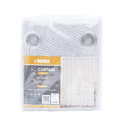 Gambar Informa Gorden Jacquard Yd Geo 140x250 cm Set 2 pcs - Abu-Abu