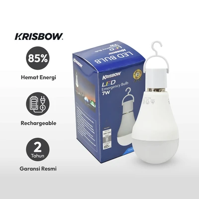 Gambar Krisbow Lumi Bohlam Led Darurat 7 Watt Cool Daylight - Putih