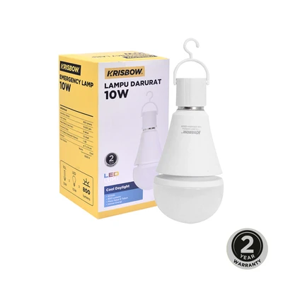 Gambar Krisbow Lumi Bohlam LED Darurat 10 Watt 800 Lumen Cool Daylight E27 - Putih