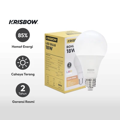Gambar Krisbow Lumi Bohlam LED 18 Watt 1800 Lumen Warm White E27 - Kuning