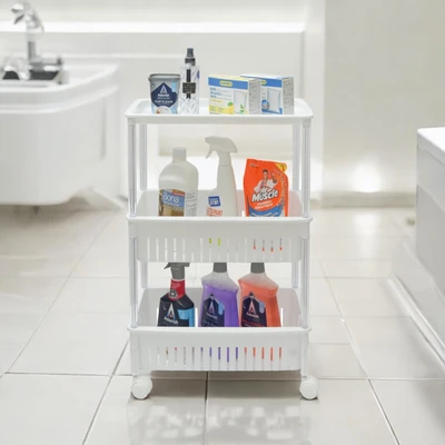 Jual Stora Rak Troli 3 Tingkat Dengan Roda Putih Terbaru | Ruparupa