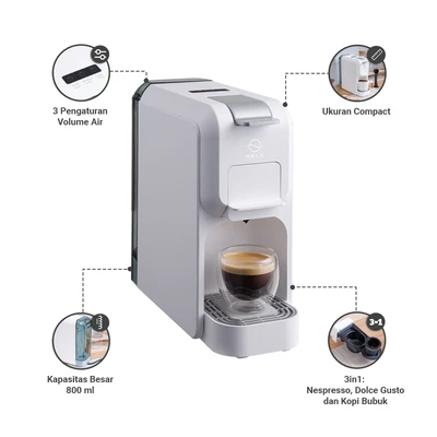 Gambar Kels 800 Ml Coffee Maker 3 In 1 - Putih