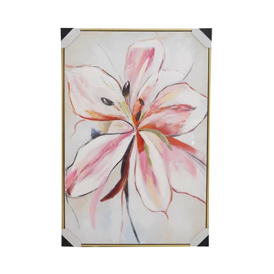 Gambar Informa Lukisan Kanvas Handmade Oil Paint Flower 62.5x92.5 cm V2 - Mix