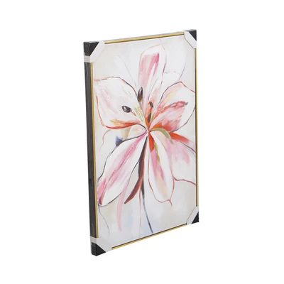 Gambar Informa Lukisan Kanvas Handmade Oil Paint Flower 62.5x92.5 cm V2 - Mix