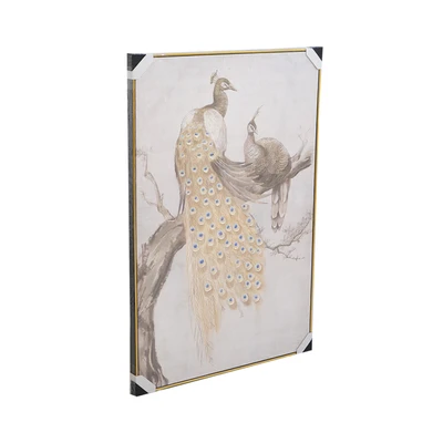 Gambar Informa Lukisan Kanvas Handmade & Print Peacock 82.5x122.5 cm - Mix