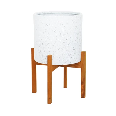 Gambar Informa Pot Tanaman Dengan Stand Terrazo 146 38 cm - Putih