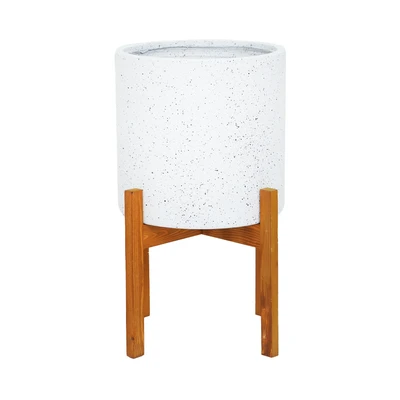 Gambar Informa Pot Tanaman Dengan Stand Terrazo 146 38 cm - Putih