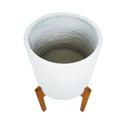 Gambar Informa Pot Tanaman Dengan Stand Terrazo 146 38 cm - Putih