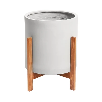 Gambar Informa Pot Tanaman Semen Dengan Stand 52 cm - Abu-Abu