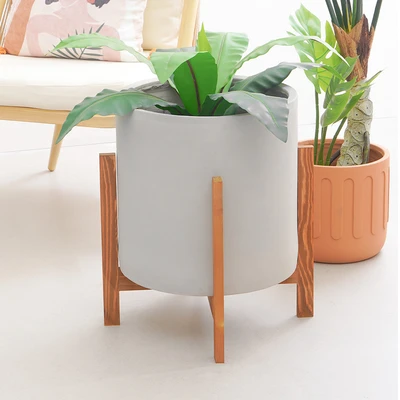 Gambar Informa Pot Tanaman Semen Dengan Stand 52 cm - Abu-Abu