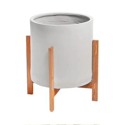 Gambar Informa Pot Tanaman Semen Dengan Stand 52 cm - Abu-Abu