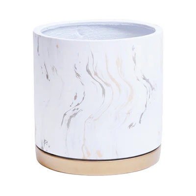 Gambar Informa Pot Tanaman Dengan Saucer Marble 28.5 cm - Gold