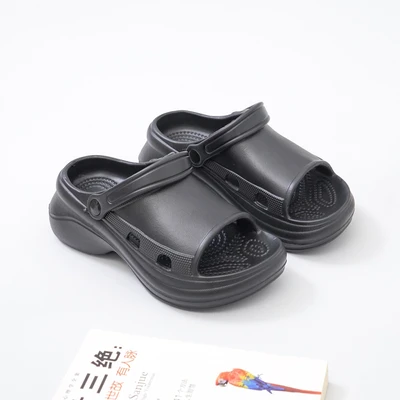 Gambar Ataru Ukuran 36-37 Sandal Wanita Clogs Wedges Sling Back - Hitam