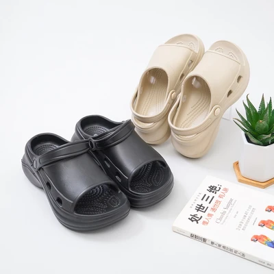 Gambar Ataru Ukuran 38-39 Sandal Wanita Clogs Wedges Sling Back - Hitam