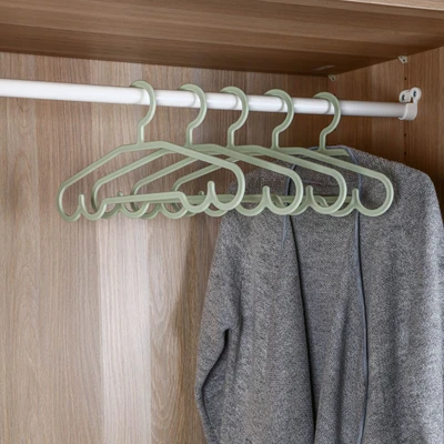 Gambar Stora Hanger Baju Plastik PP 42 cm Set 5 pcs - Hijau