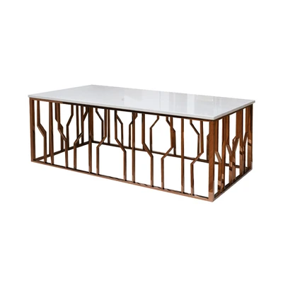 Gambar Informa Fleur Meja Tamu Rectangular - Putih/Rose Gold
