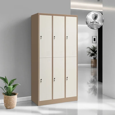 Gambar Informa Kiev Multi Loker Metal 6 Pintu - Cokelat Muda