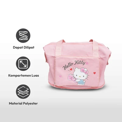 Gambar Hello Kitty Tas Duffle Lipat - Pink