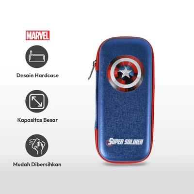 Gambar Marvel Tempat Pensil Hardcase 3D Captain America - Biru