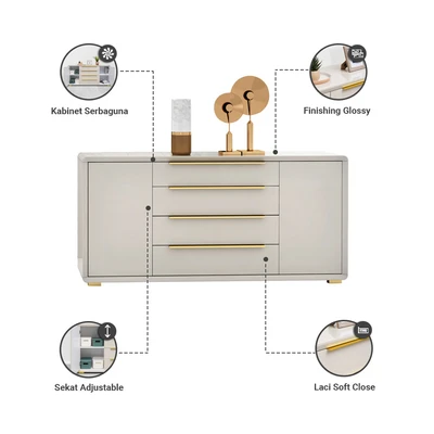 Gambar Informa Irvin Kabinet 2 Pintu - Cokelat Khaki