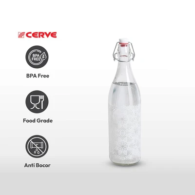 Gambar Cerve Lory Botol Kaca Sissi 1 Liter Transparan