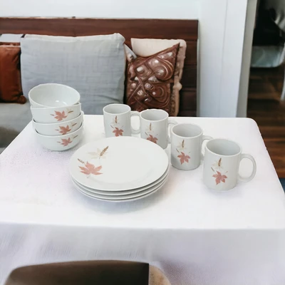 Gambar Delicia Set 12 Pcs Perlengkapan Makan Porcelain Leaf