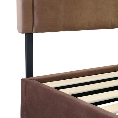 Gambar Informa 180x200 cm Leiden Headboard Velvet - Cokelat