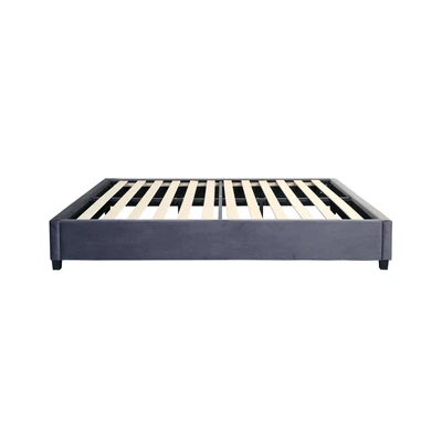 Gambar Informa 200x200 cm Linford III Dipan Tempat Tidur Velvet - Abu-Abu