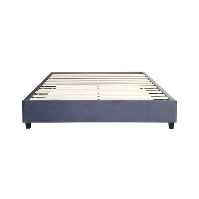 Gambar Informa 200x200 cm Linford III Dipan Tempat Tidur Velvet - Abu-Abu