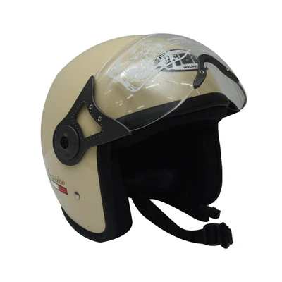 Gambar Hbc Classico Helm Half Face Dengan Visor - Krem