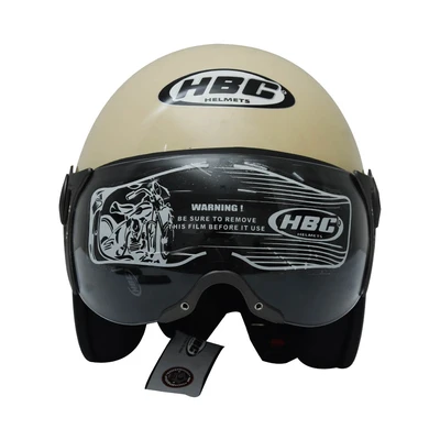 Gambar Hbc Classico Helm Half Face Dengan Visor - Krem