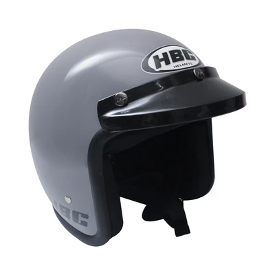 Gambar Hbc Classic Pet Chip Helm Half Face - Abu-abu